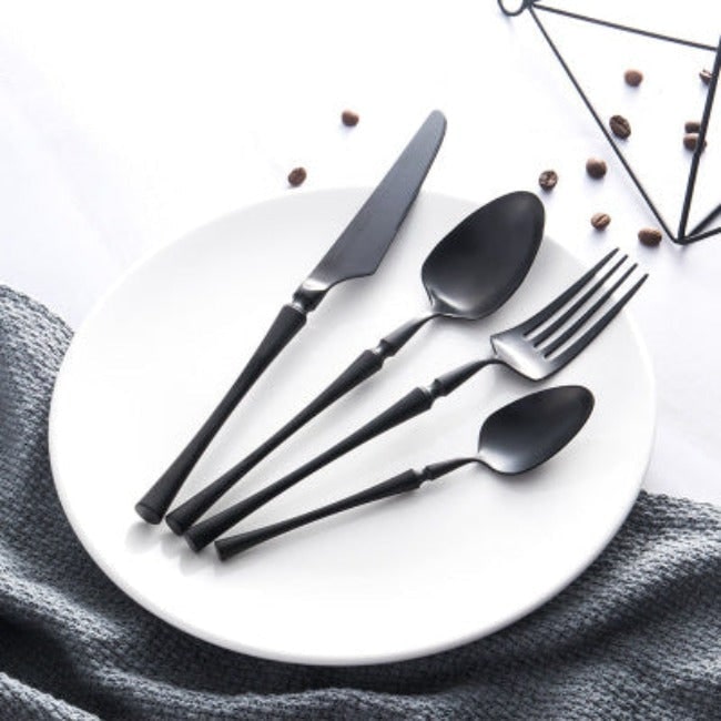 Stainless Steel Flatware Set with Tapered Handles 24-Piece Cutlery for 6 - Image 2