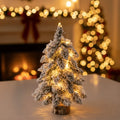Tabletop Christmas Tree with LED Lights Flocked Snow Effect and Realistic Branches - Image 1