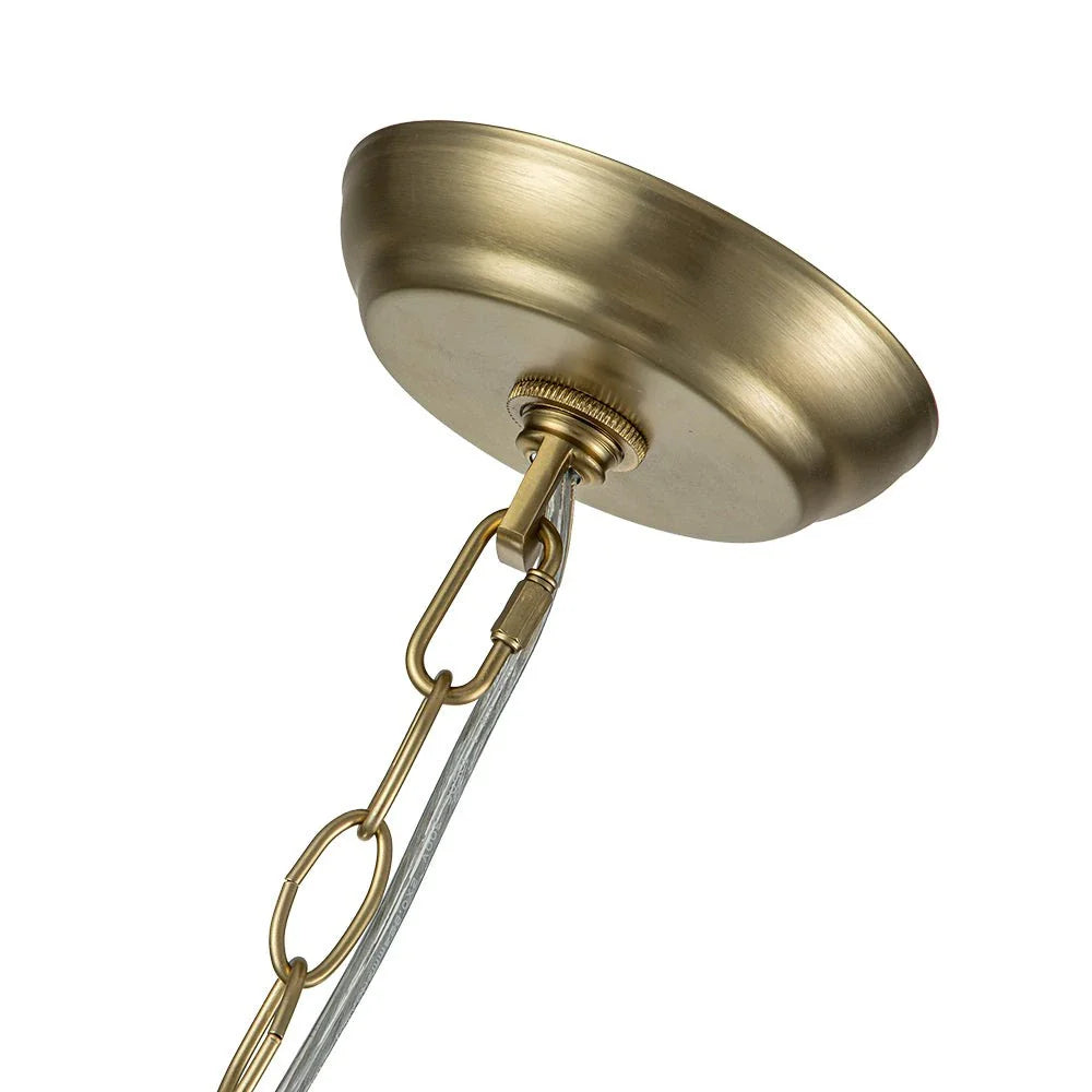 Mid Century Chandelier with Ribbed Glass Bubbles and Adjustable Suspension