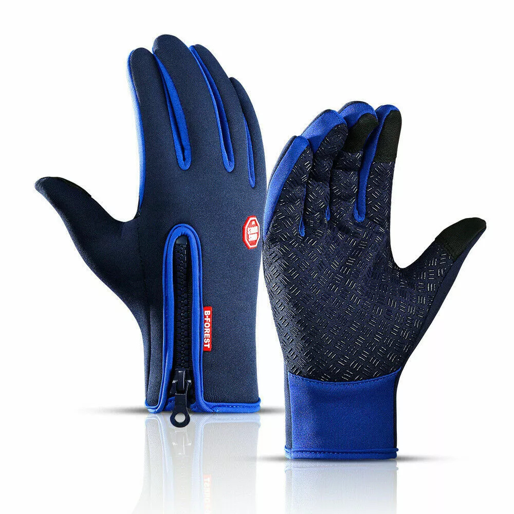Thermal Winter Gloves with Touchscreen Fingertips and Windproof Zipper Wrist - Image 3