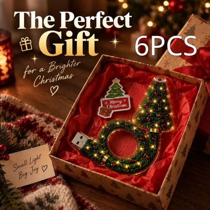 USB Flexible Christmas Tree Light with Projector and Miniature LED Ornaments - Image 10