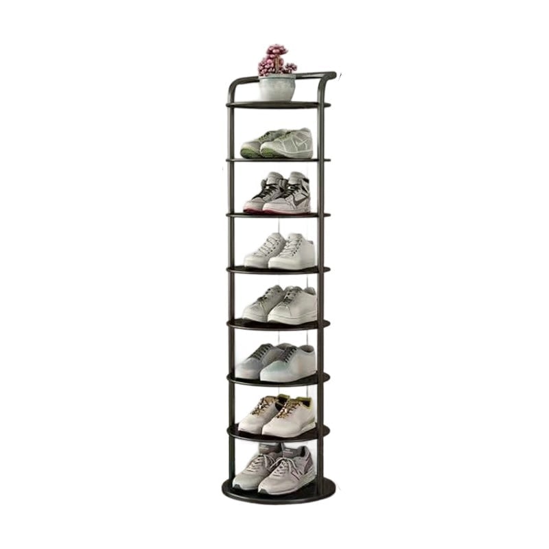 Vertical Shoe Rack with Metal Frame and Multi-Tier Round Shelves for Freestanding Storage - Image 17