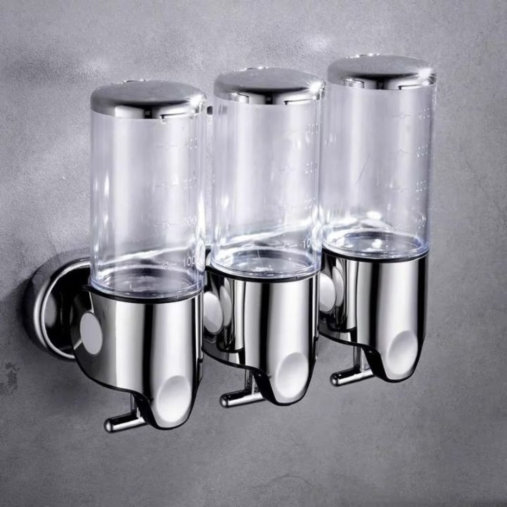 Wall-Mounted Shower Soap Dispenser with Manual T-Bar Lever and Detachable Chambers - Image 12