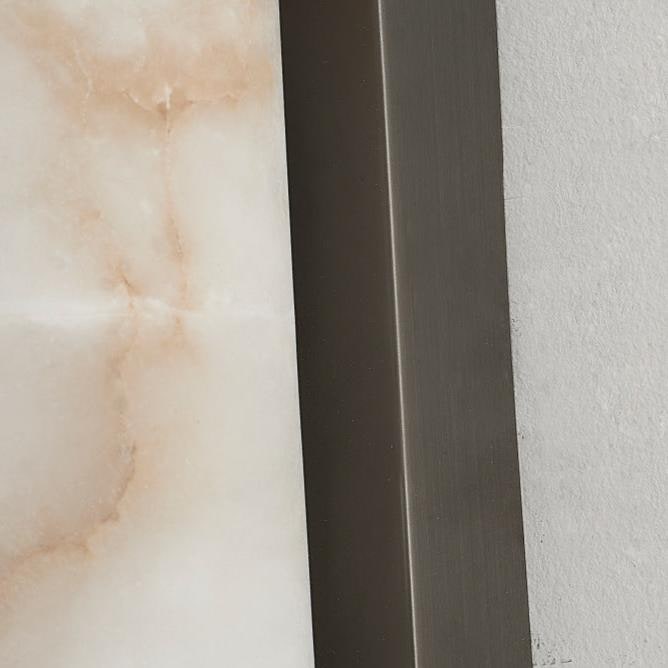 Wall Sconce Lighting with Hardwired Cylindrical Translucent Marble Shade - Image 14
