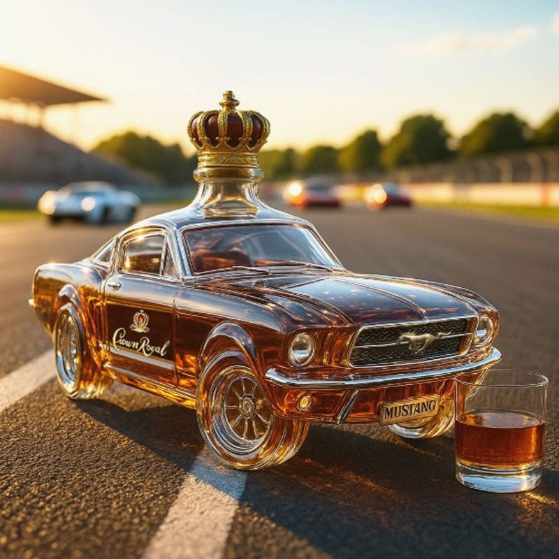 Whiskey Decanter Shaped Like a Vintage Sports Car with Removable Stopper - Image 5