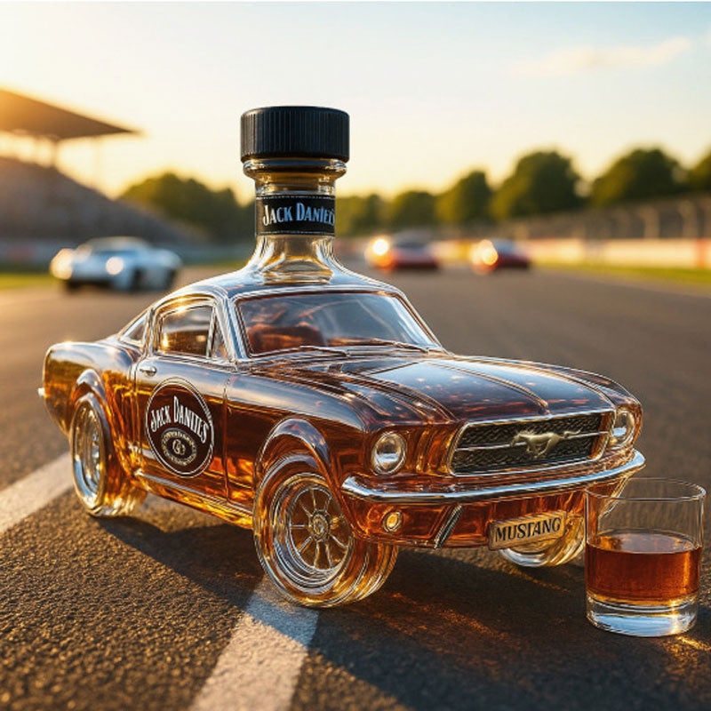 Whiskey Decanter Shaped Like a Vintage Sports Car with Removable Stopper - Image 6