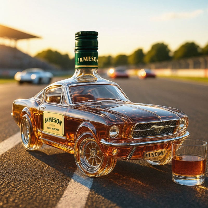 Whiskey Decanter Shaped Like a Vintage Sports Car with Removable Stopper - Image 7