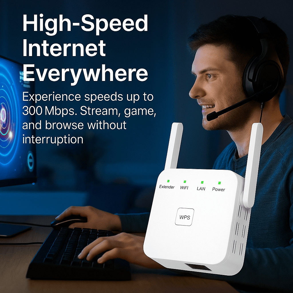 WIFI Extender with Adjustable Antennas and Ethernet Port Wireless Range Booster - Image 5
