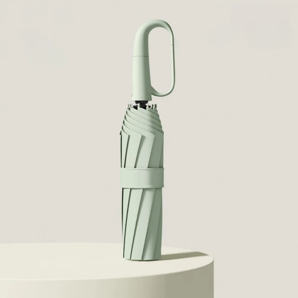 Windproof Travel Umbrella with Automatic Open Close and Compact Carabiner Design - Image 1