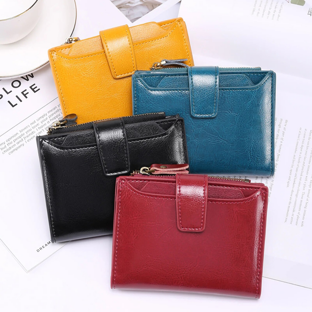 Women's Bifold Wallet with Snap Closure Zipper Pocket and Card Slots - Image 22