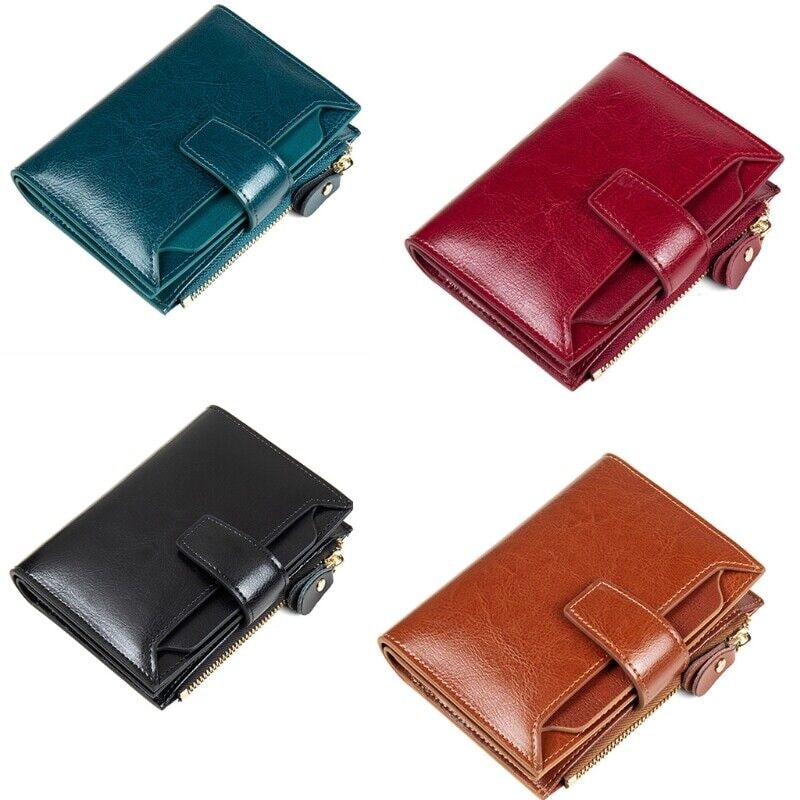 Women's Bifold Wallet with Snap Closure Zipper Pocket and Card Slots - Image 24