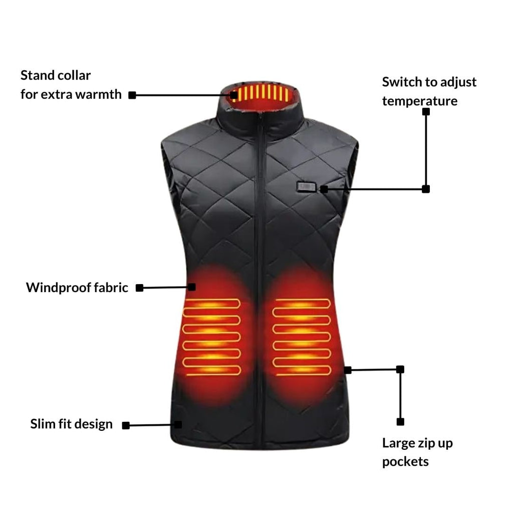 Women's Heated Vest with USB Charging Lightweight Quilted Design and Adjustable Heat Levels - Image 4