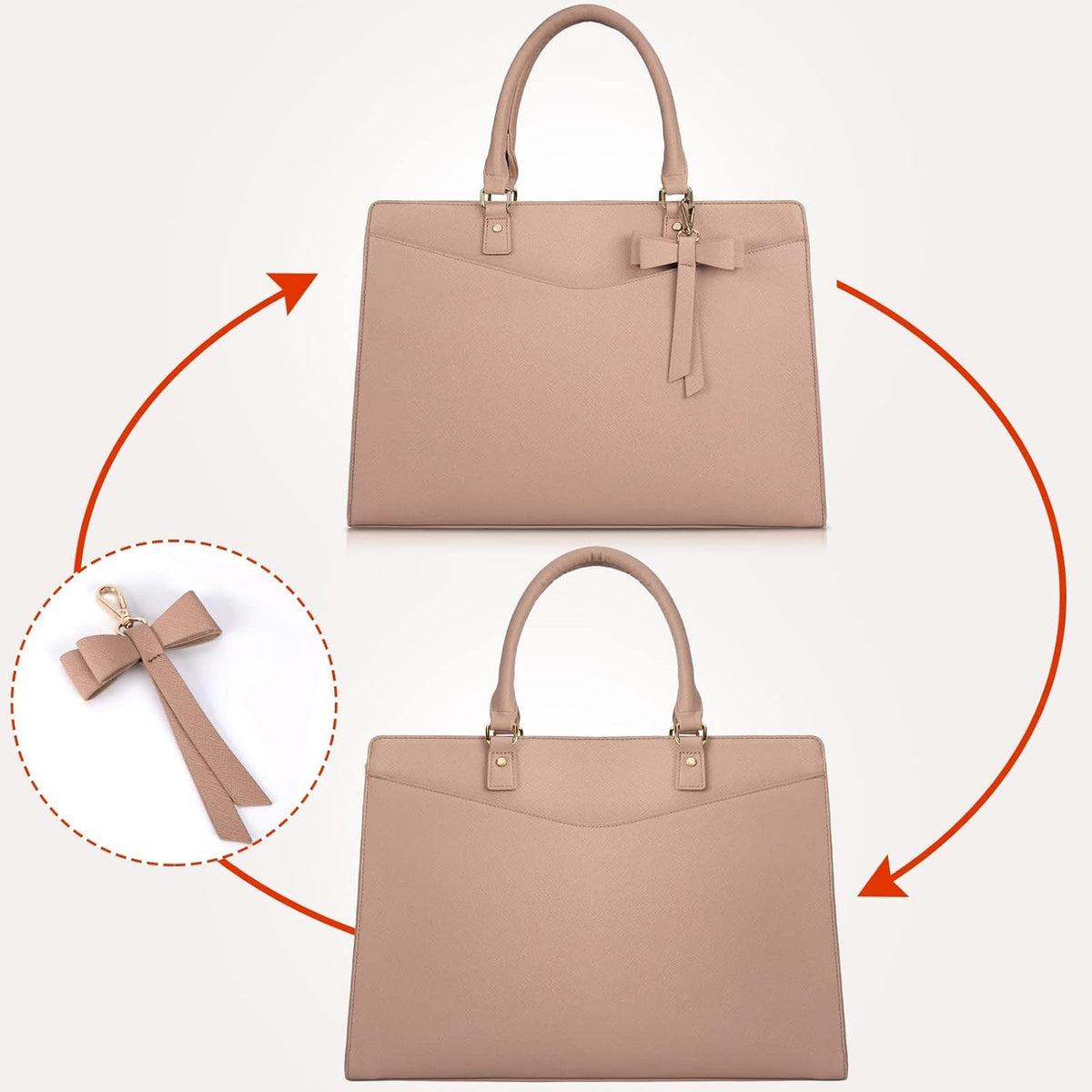 Women's Laptop Tote Bag with Shoulder Strap Multiple Compartments and Padded - Image 10