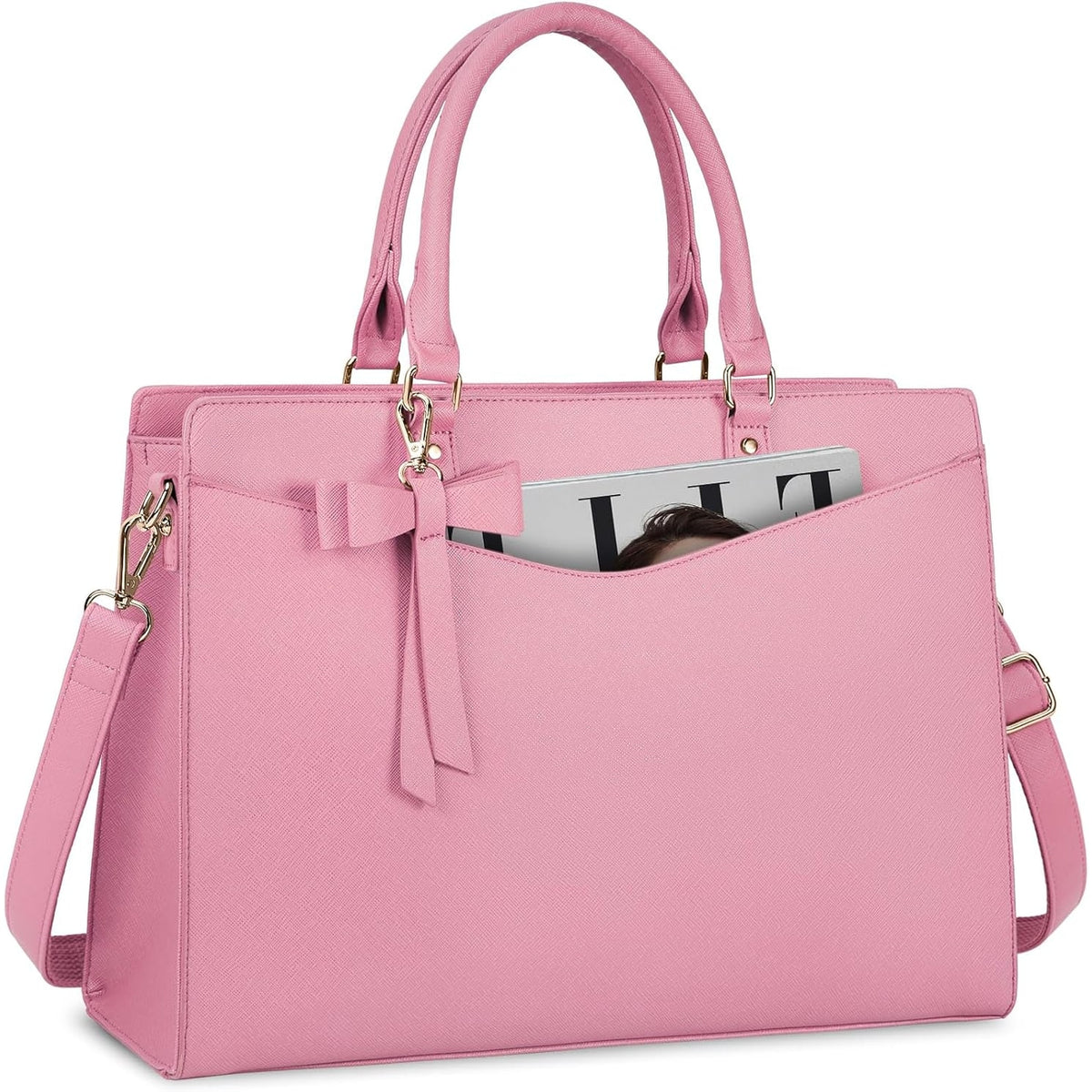 Women's Laptop Tote Bag with Shoulder Strap Multiple Compartments and Padded - Image 13
