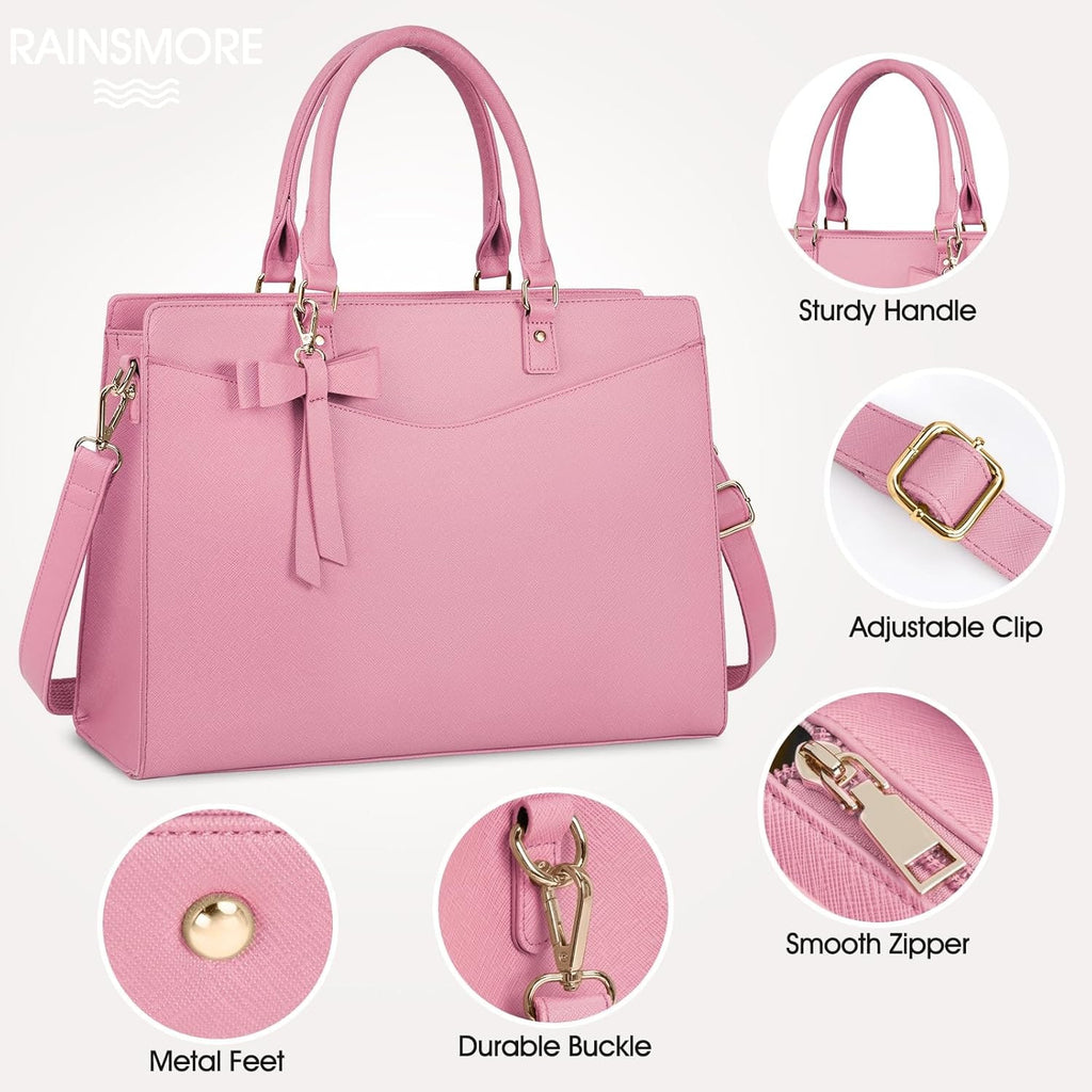 Women's Laptop Tote Bag with Shoulder Strap Multiple Compartments and Padded - Image 14