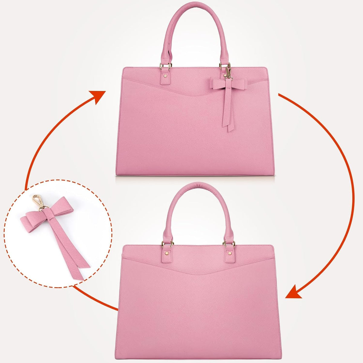 Women's Laptop Tote Bag with Shoulder Strap Multiple Compartments and Padded - Image 16
