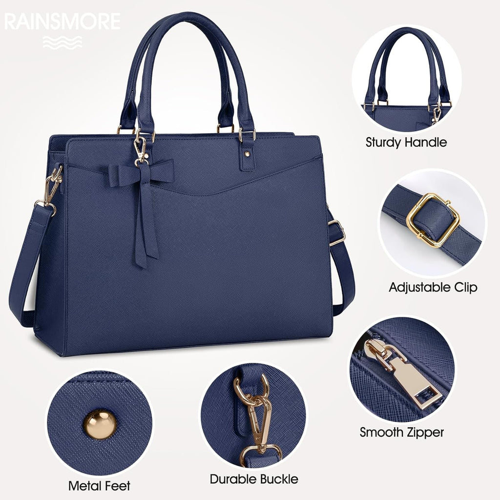 Women's Laptop Tote Bag with Shoulder Strap Multiple Compartments and Padded - Image 20
