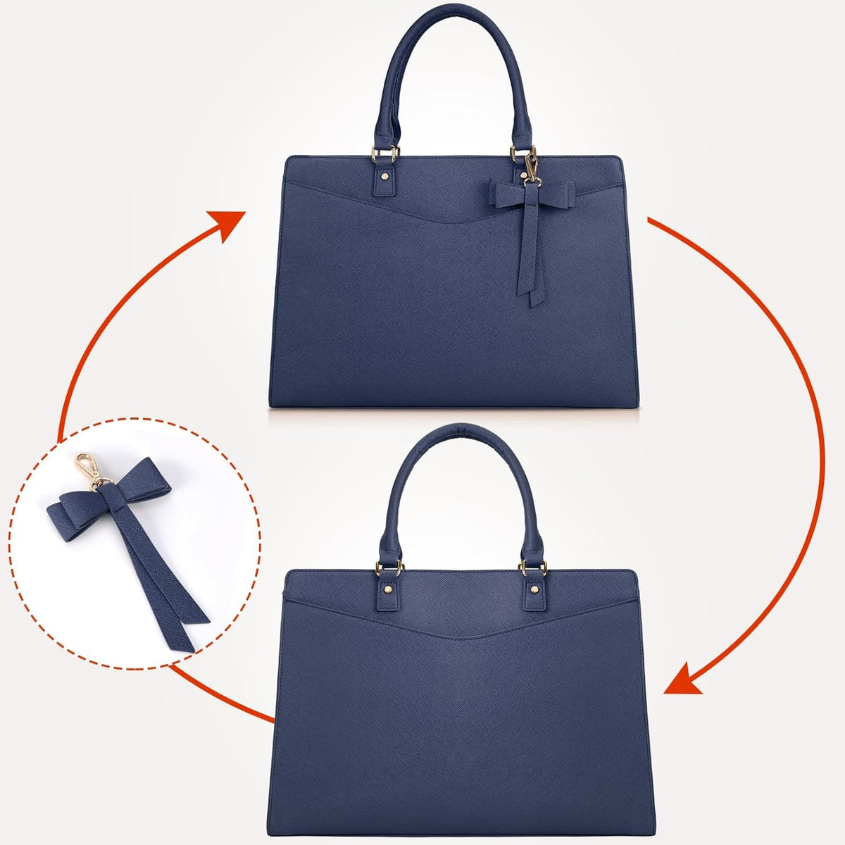 Women's Laptop Tote Bag with Shoulder Strap Multiple Compartments and Padded - Image 22