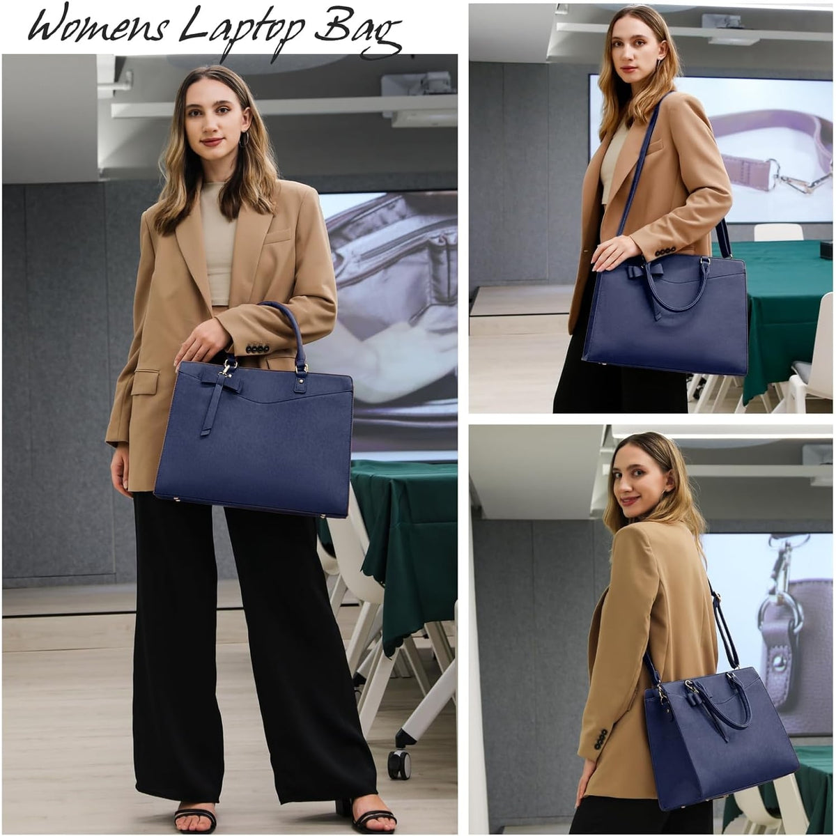 Women's Laptop Tote Bag with Shoulder Strap Multiple Compartments and Padded - Image 23