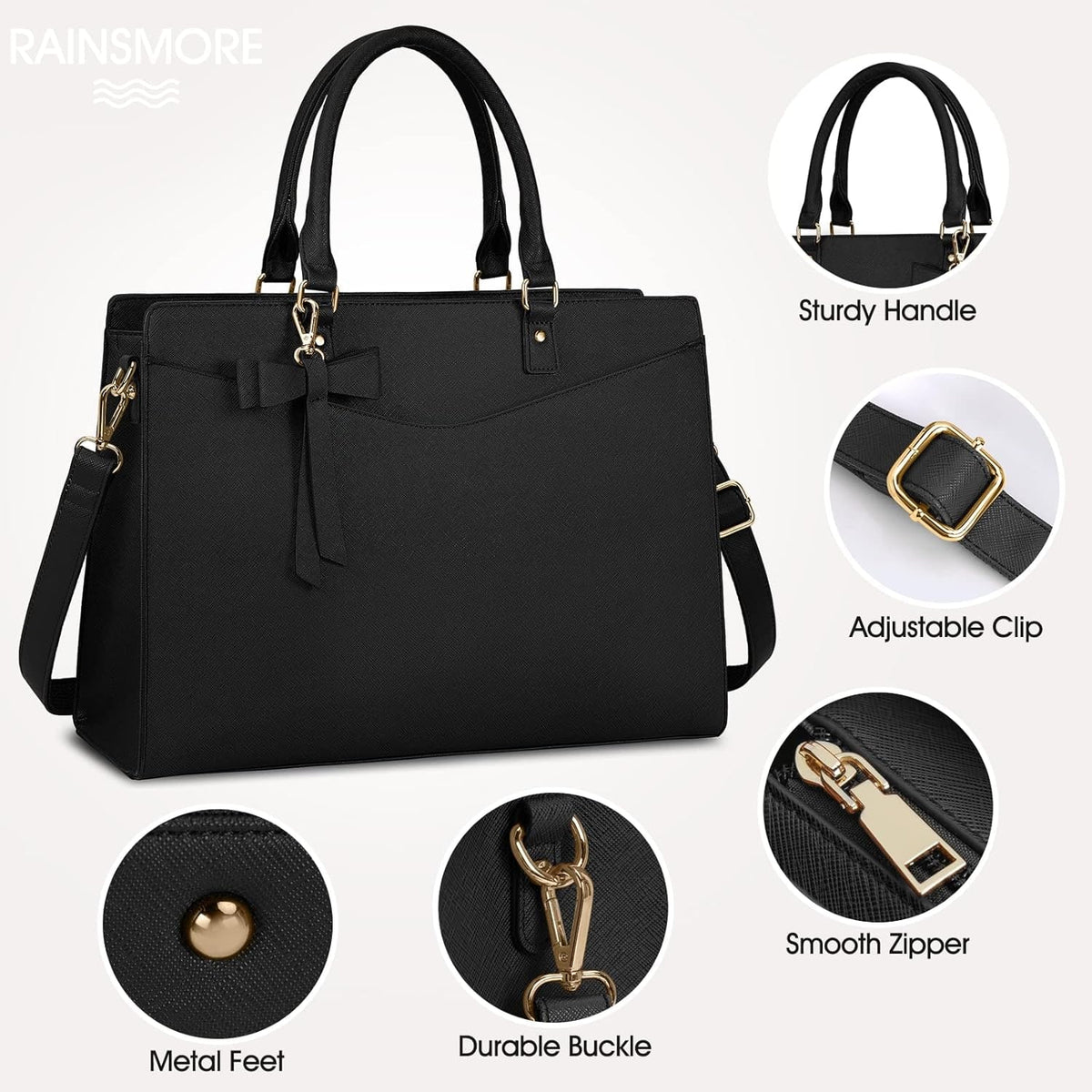 Women's Laptop Tote Bag with Shoulder Strap Multiple Compartments and Padded - Image 26