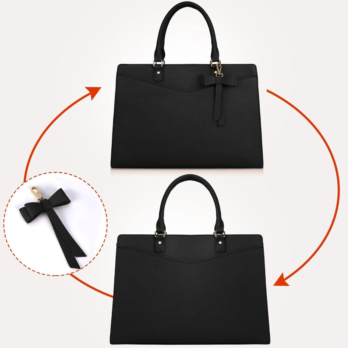 Women's Laptop Tote Bag with Shoulder Strap Multiple Compartments and Padded - Image 28
