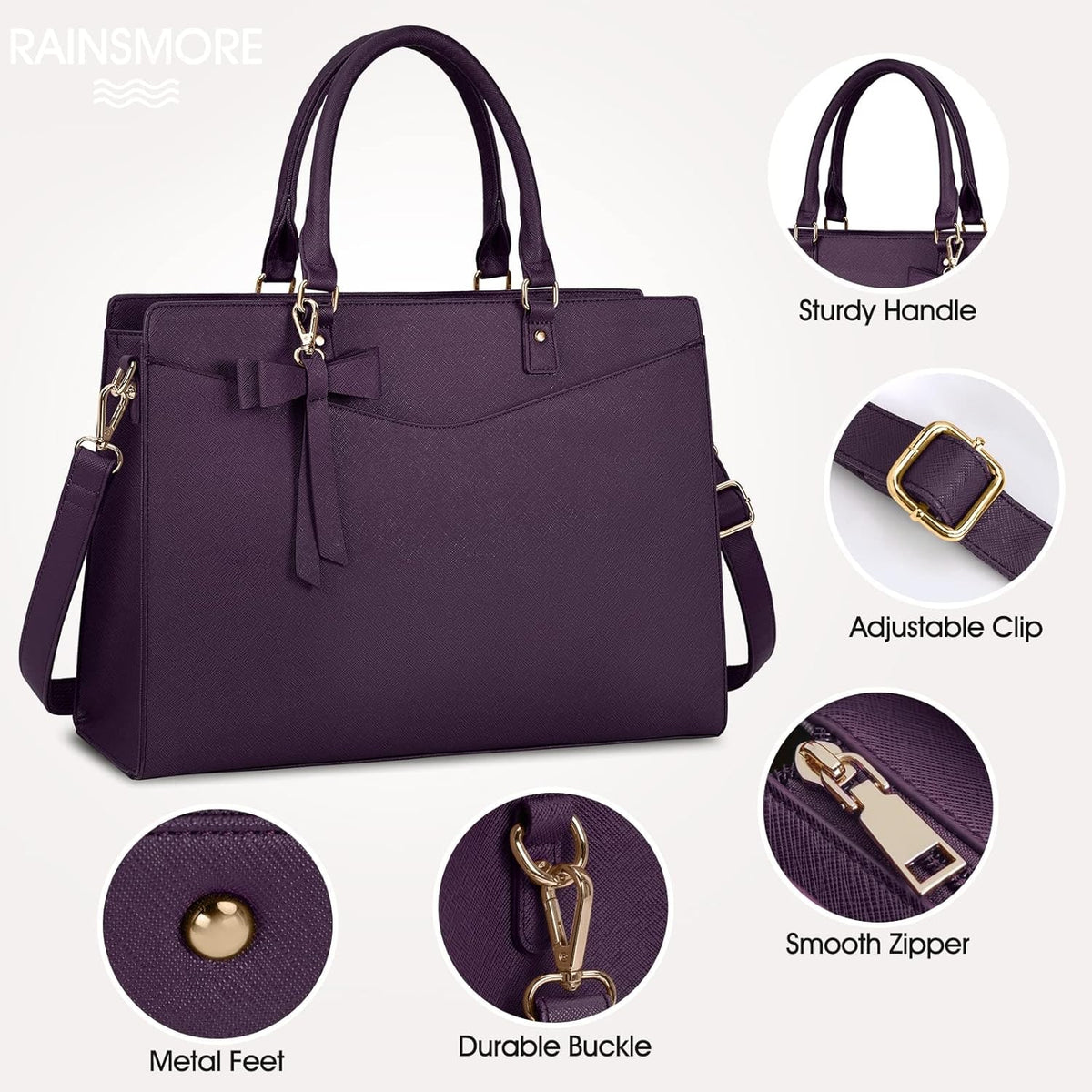 Women's Laptop Tote Bag with Shoulder Strap Multiple Compartments and Padded - Image 32