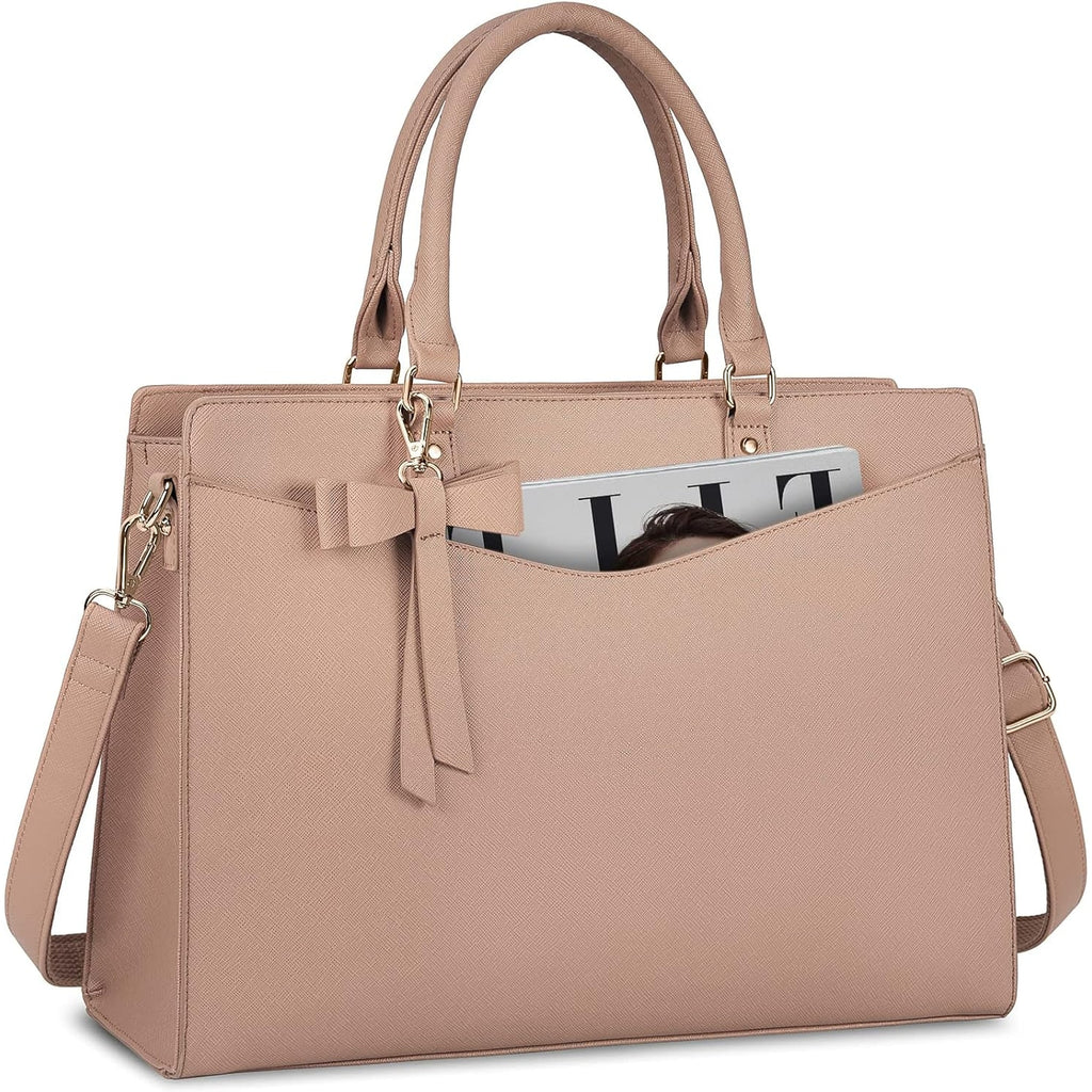Women's Laptop Tote Bag with Shoulder Strap Multiple Compartments and Padded - Image 7