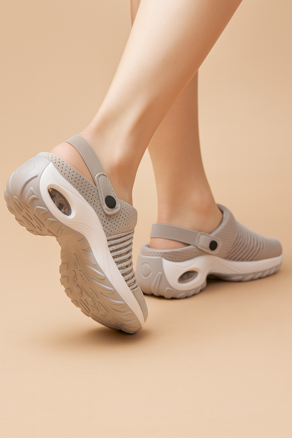 Women's Platform Clogs with Breathable Mesh Air Cushion Sole and Adjustable Strap - Image 1