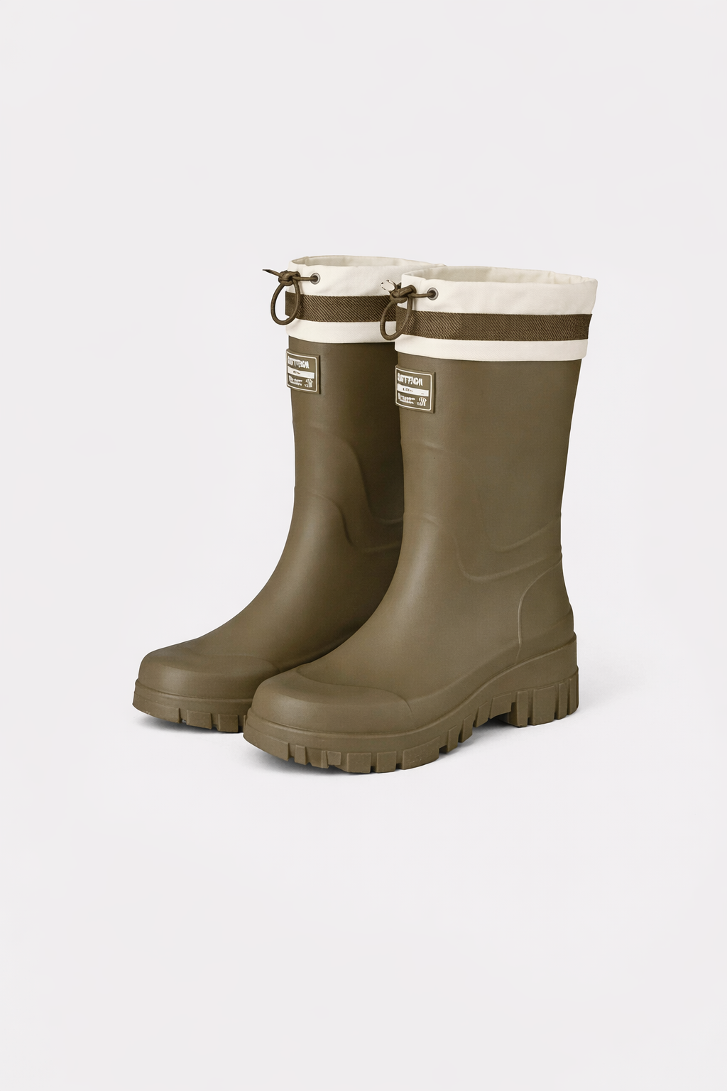 Women's Waterproof Rubber Rain Boots with Drawstring Collar and Chunky Lug Sole - Image 11