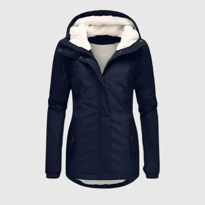 Women's Winter Jacket with Sherpa Fleece Lining Hooded Neckline and Waterproof Shell - Image 2