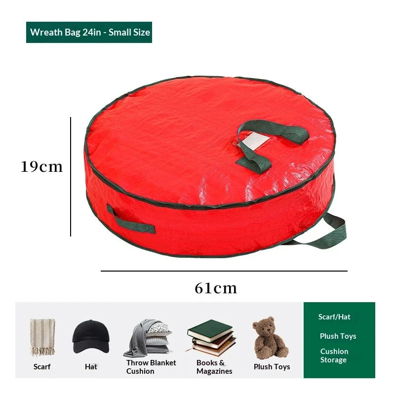 Wreath Storage Bag with Dual Zipper Closure and Handles for Christmas Decoration Organization - Image 13