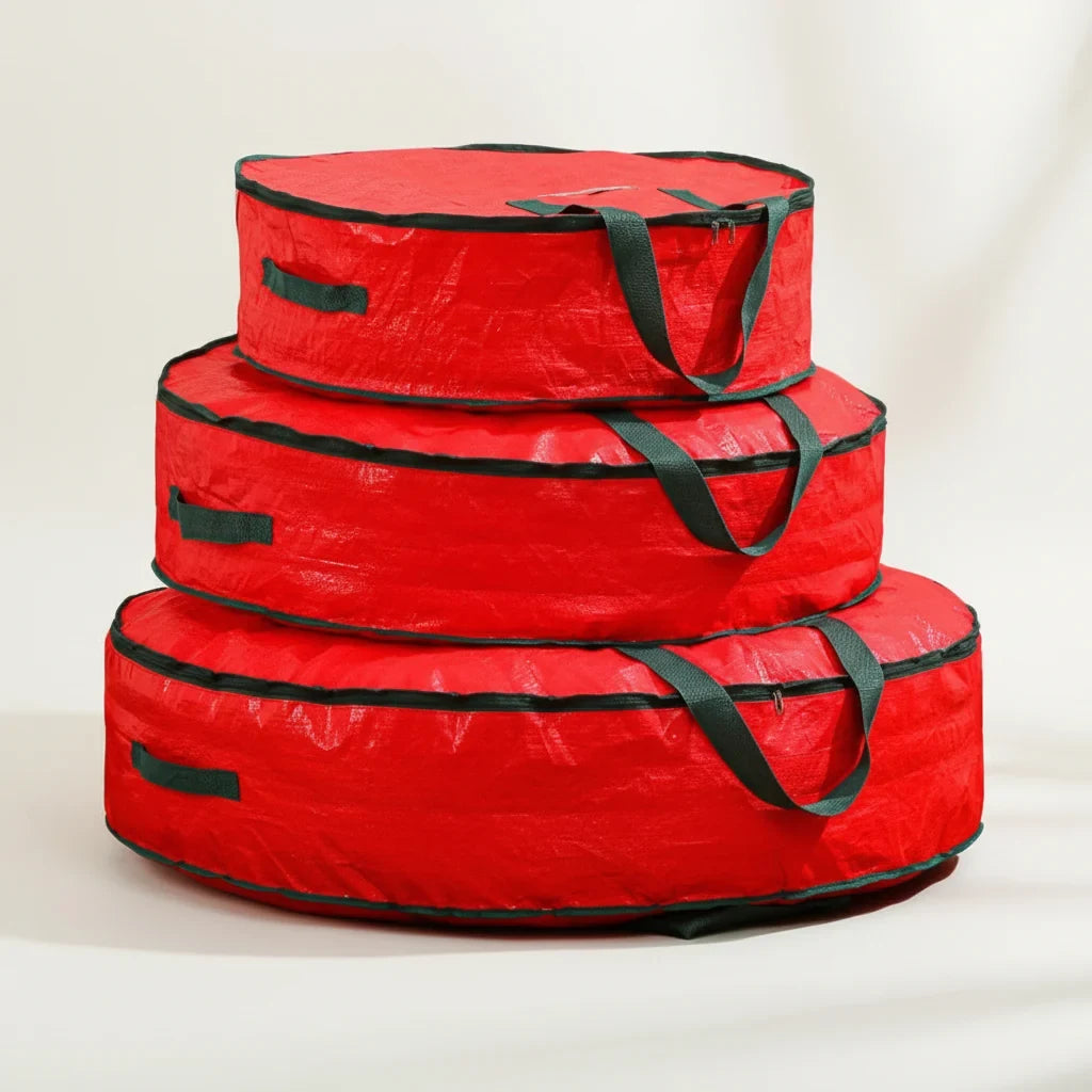 Wreath Storage Bag with Dual Zipper Closure and Handles for Christmas Decoration Organization - Image 8