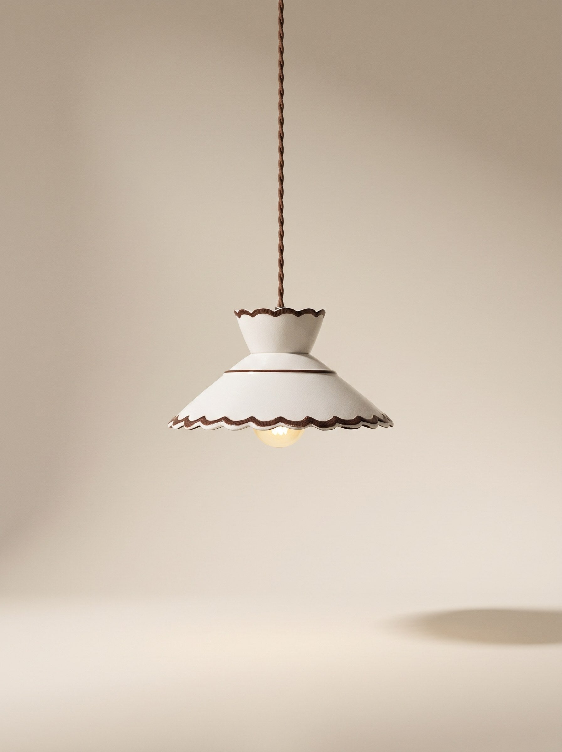 Sculptural ceramic pendant light
